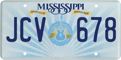 MS license plate JCV678