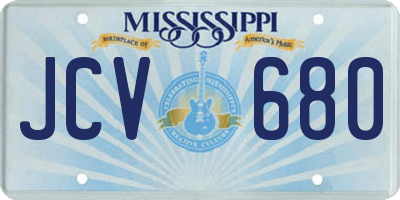 MS license plate JCV680