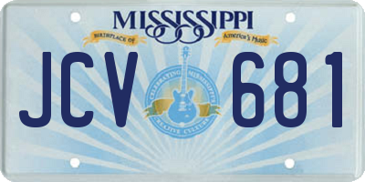 MS license plate JCV681