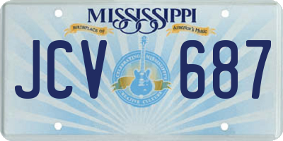 MS license plate JCV687
