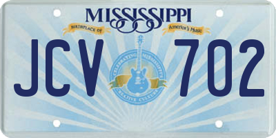 MS license plate JCV702