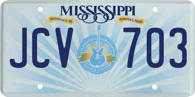 MS license plate JCV703