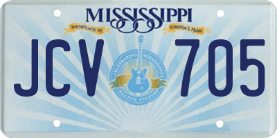 MS license plate JCV705