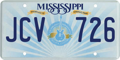 MS license plate JCV726