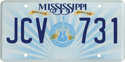 MS license plate JCV731