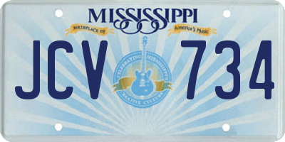 MS license plate JCV734