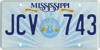 MS license plate JCV743