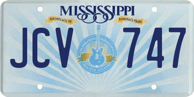 MS license plate JCV747