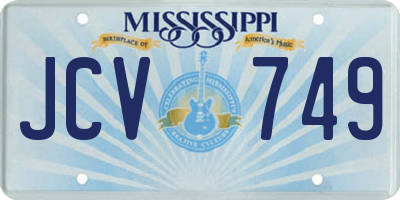 MS license plate JCV749
