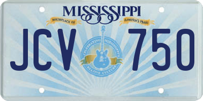 MS license plate JCV750