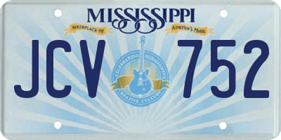 MS license plate JCV752