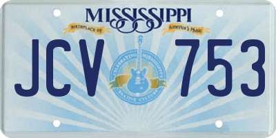 MS license plate JCV753