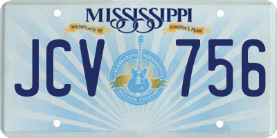 MS license plate JCV756