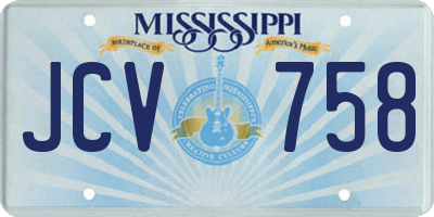 MS license plate JCV758