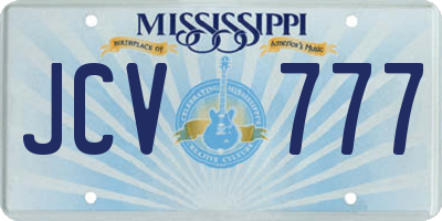 MS license plate JCV777