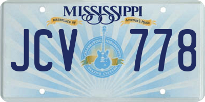 MS license plate JCV778