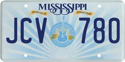 MS license plate JCV780