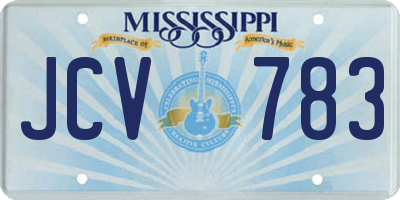 MS license plate JCV783