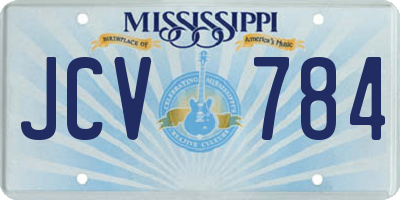 MS license plate JCV784