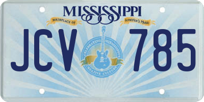 MS license plate JCV785