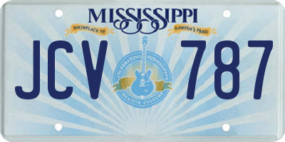 MS license plate JCV787