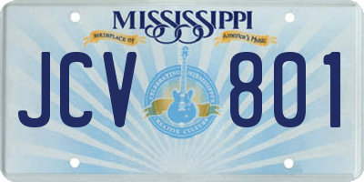 MS license plate JCV801