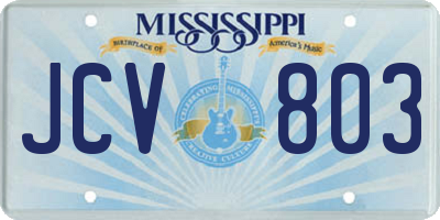 MS license plate JCV803