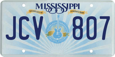 MS license plate JCV807