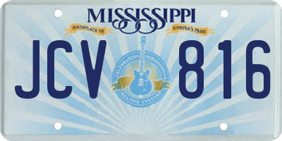 MS license plate JCV816