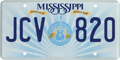 MS license plate JCV820