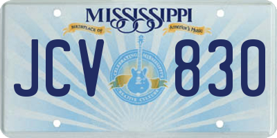 MS license plate JCV830