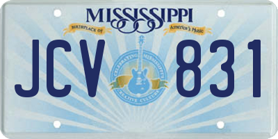 MS license plate JCV831