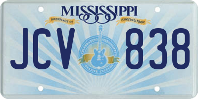 MS license plate JCV838