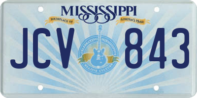 MS license plate JCV843