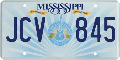 MS license plate JCV845