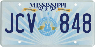 MS license plate JCV848