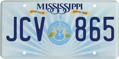 MS license plate JCV865
