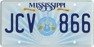 MS license plate JCV866