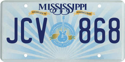 MS license plate JCV868
