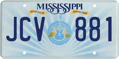 MS license plate JCV881