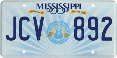 MS license plate JCV892