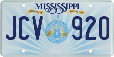 MS license plate JCV920