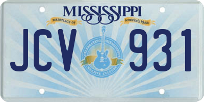 MS license plate JCV931