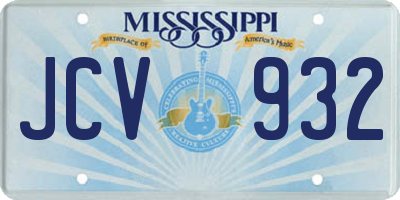 MS license plate JCV932