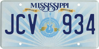 MS license plate JCV934