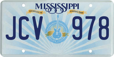 MS license plate JCV978