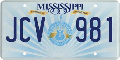 MS license plate JCV981
