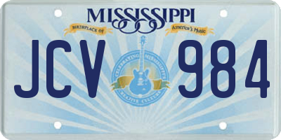 MS license plate JCV984