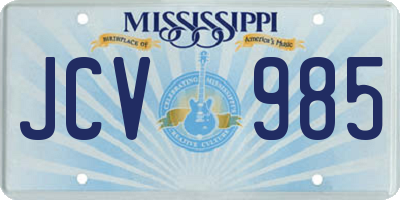 MS license plate JCV985