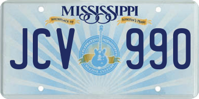 MS license plate JCV990